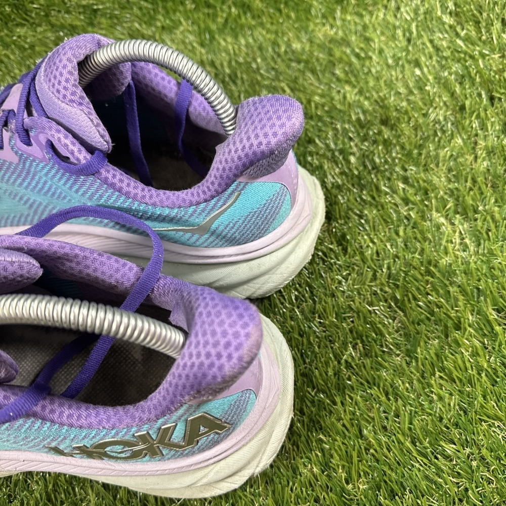 HOKA Clifton 9 Running Shoes Womens Size 8.5 Teal Purple Cushioned No Insoles - Picture 7 of 11